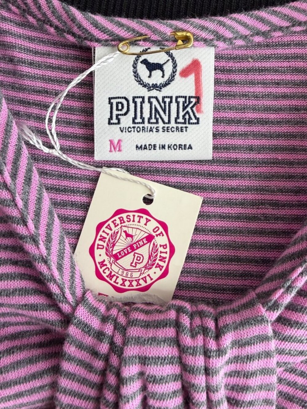 VTG NWT Victoria’s Secret PINK Striped Babydoll Dress | Indie Sleaze McBling Y2K - Picture 11 of 13